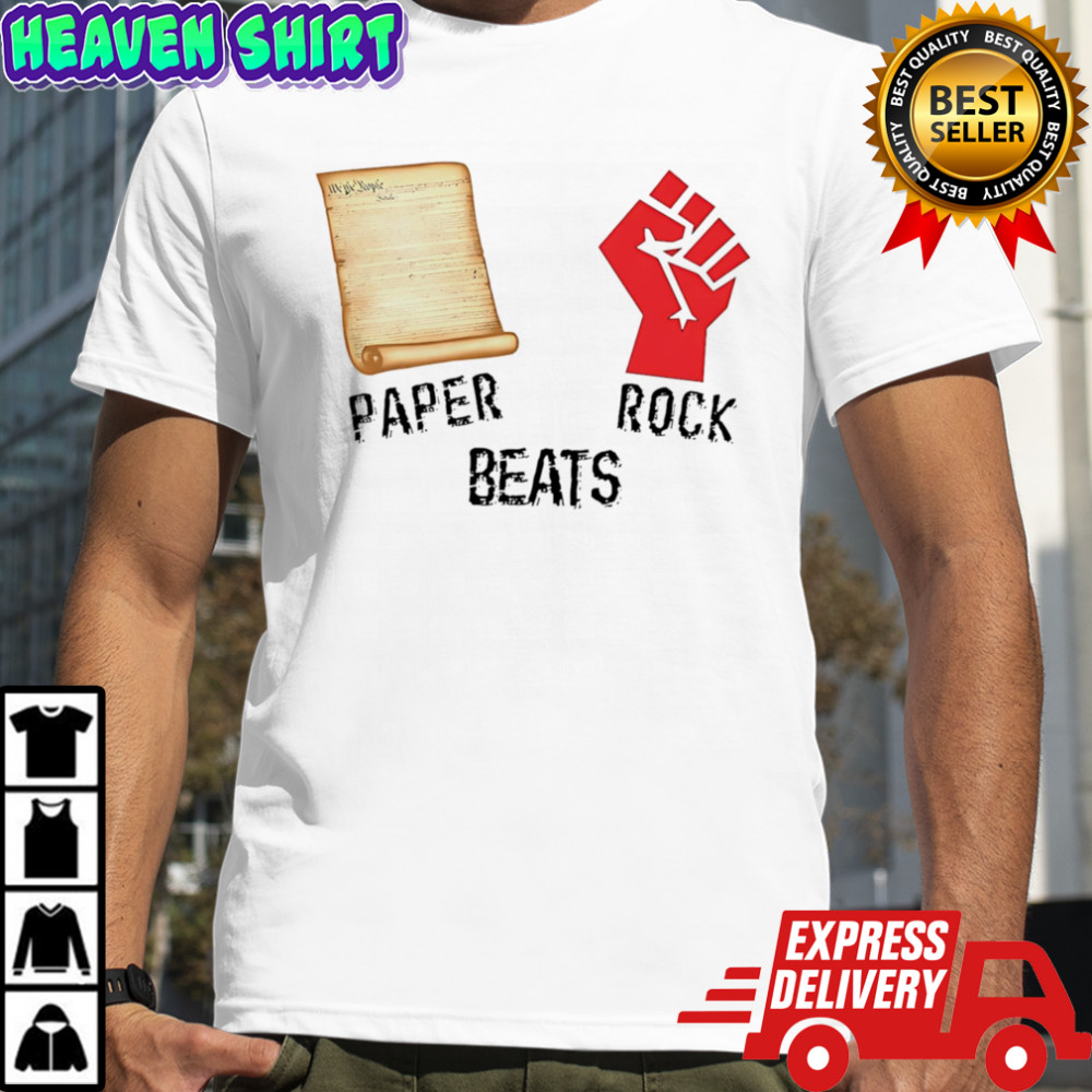 Paper beats rock shirt