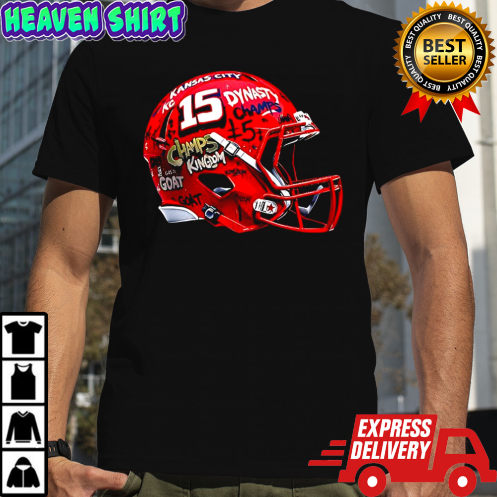 Patrick Mahomes Kansas City Chiefs football 15 Graffiti Helmet shirt