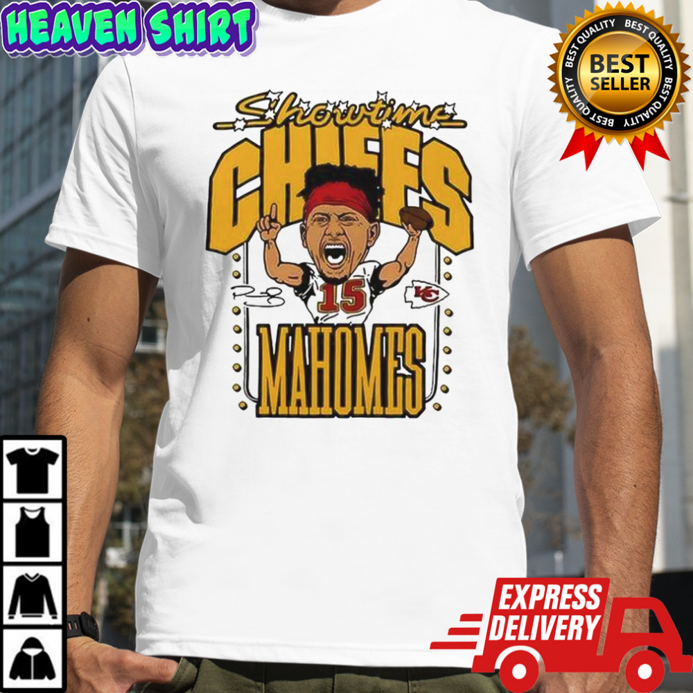 Patrick Mahomes Kansas City Chiefs Football Showtime Caricature Signature T-Shirt