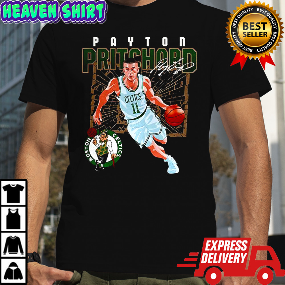 Payton Pritchard Boston Celtics NBA 2025 Shattered number 11 signature shirt
