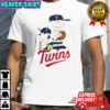 Peanuts Characters Snoopy And Charlie Brown X Minnesota Twins Baseball T-Shirt