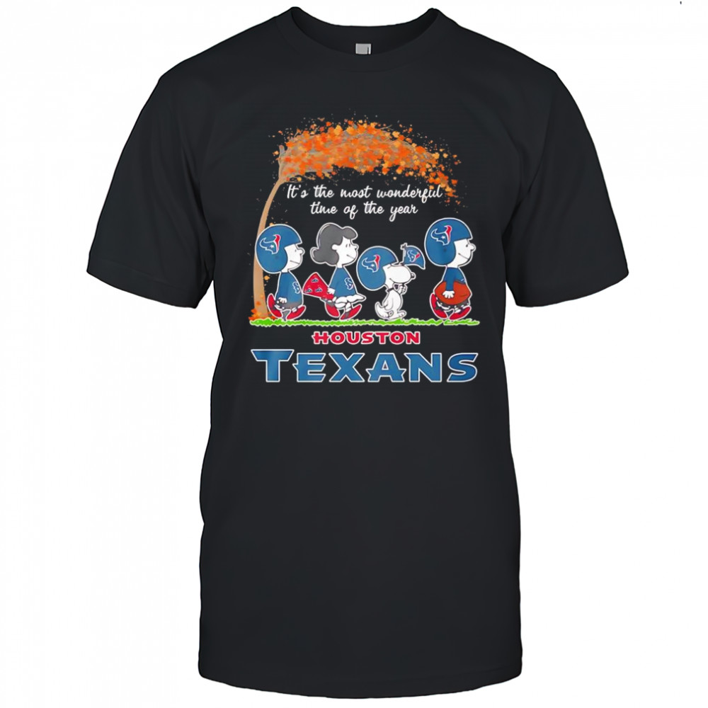 Peanuts characters vs Houston Texans it’s the most wonderful time of the year shirt
