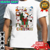Peanuts comic merry Chrismas themed scenes shirt