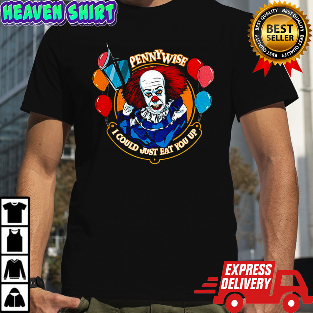 Pennywise clown IT character I could just eat for up balloon Halloween shirt