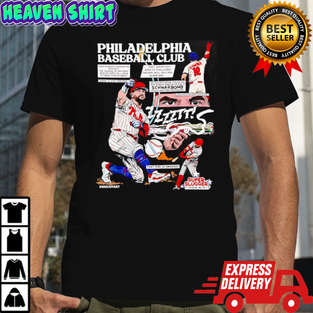 Philadelphia Phillies baseball club Schwarbomb super slugger graphic T-shirt