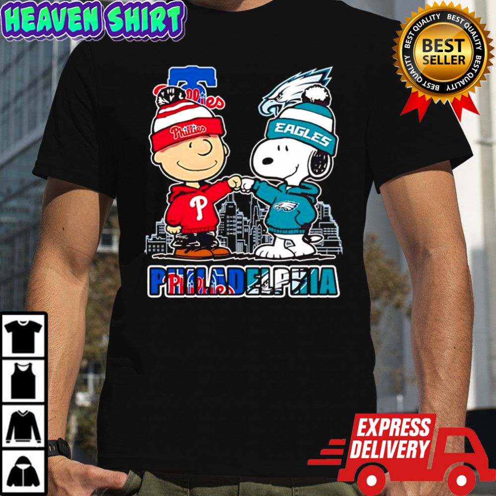 Philadelphia Phillies x Eagles Charlie Brown and Snoopy baseball logo shirt