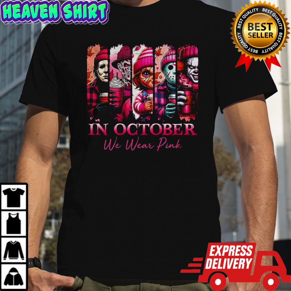 Pink Horror Characters in October we wear pink shirt