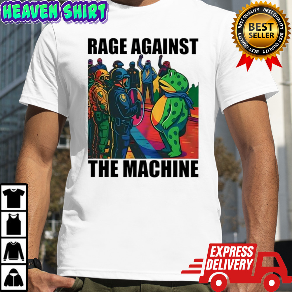 Portland frog colors rage against the machine shirt