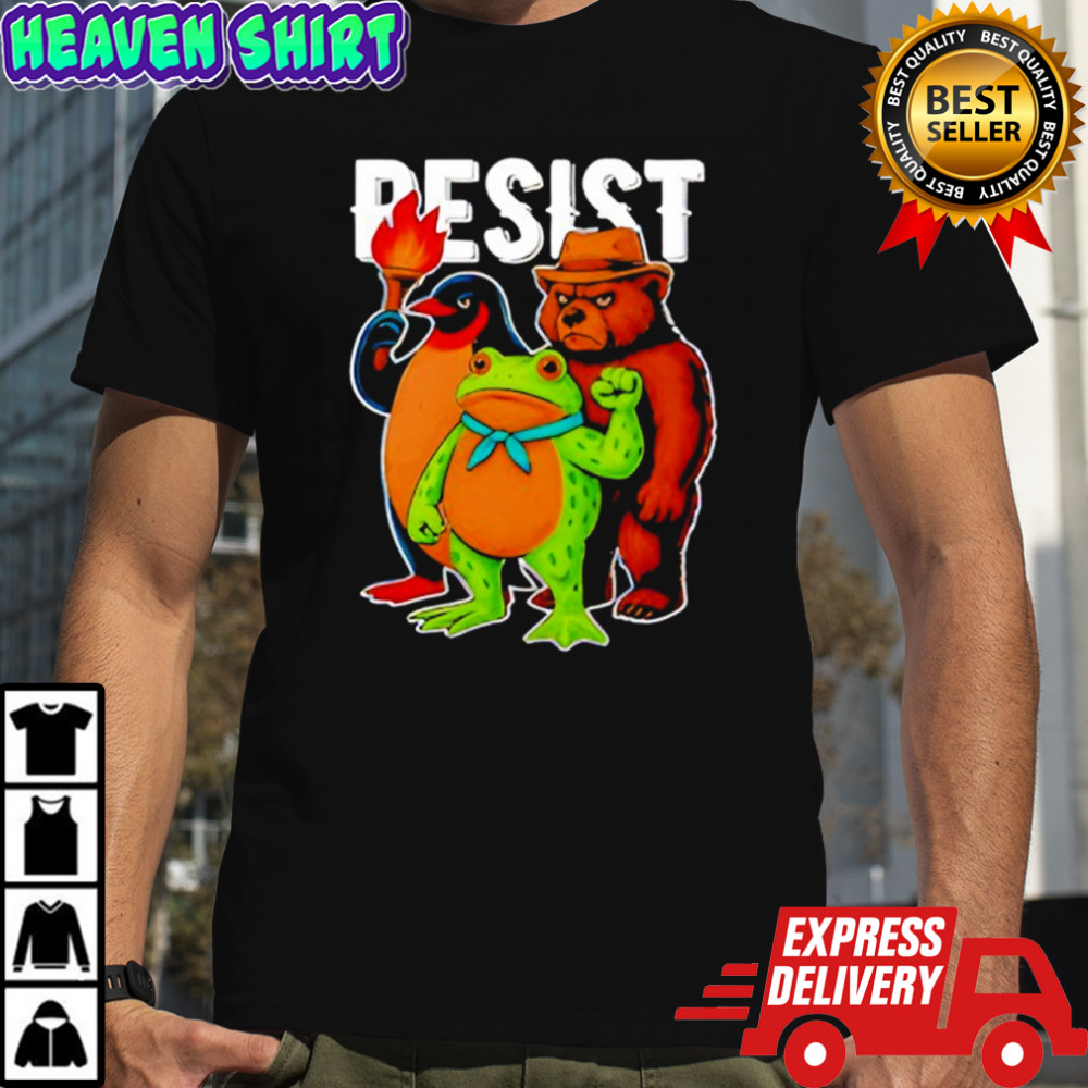 Portland Frog Protester Resist Animals shirt
