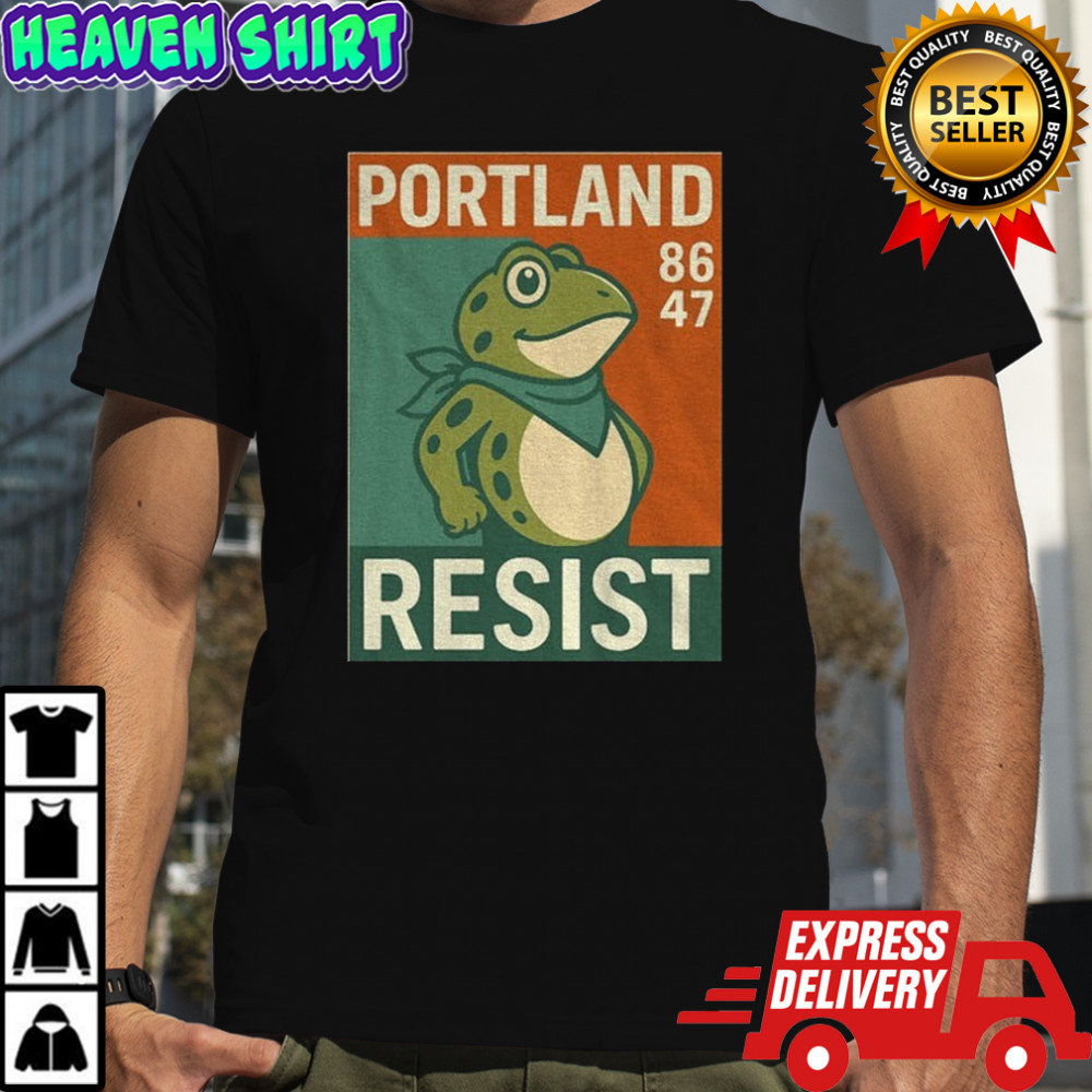 Portland Frog resist 86 47 vintage shirt