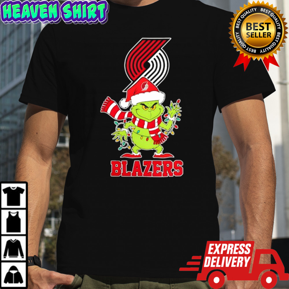 Portland Trail Blazers Christmas Grinch Santa Holiday shirt