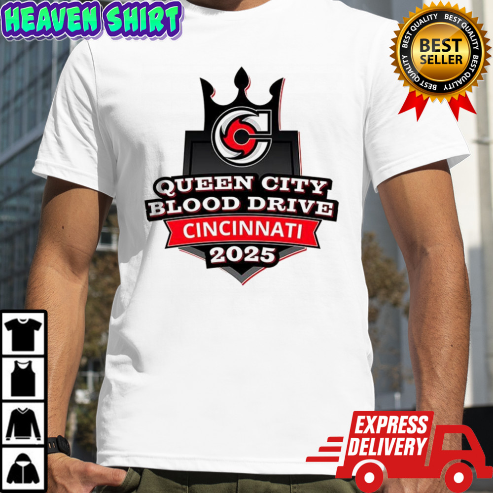 Queen City blood drive Cincinnati 2025 logo shirt