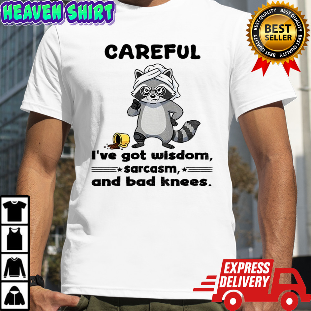 Raccoon careful I’ve got wisdom sarcasm and bad knees shirt