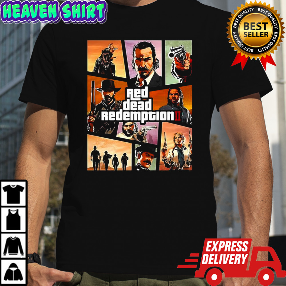 Red Dead Redemption II Gaming Retro 90s classic GTA style shirt