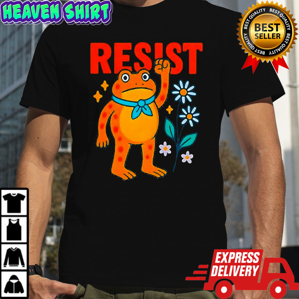 Resist Portland Frog Flower shirt