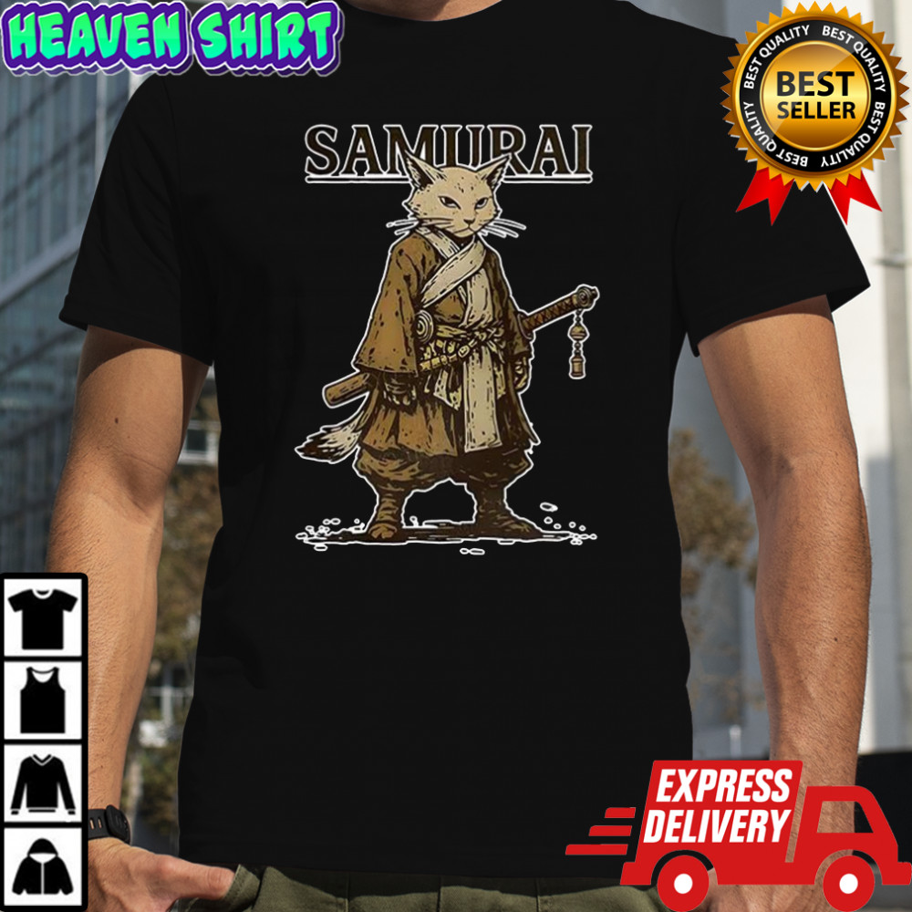 Samurai cat Japan Japanese warrior shirt