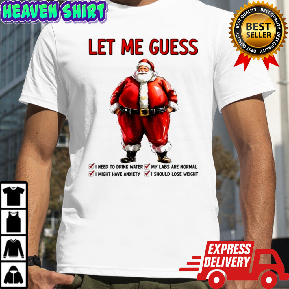 Santa Claus let me guess I need to drink water I might have anxiety my labs are normal Christmas shirt