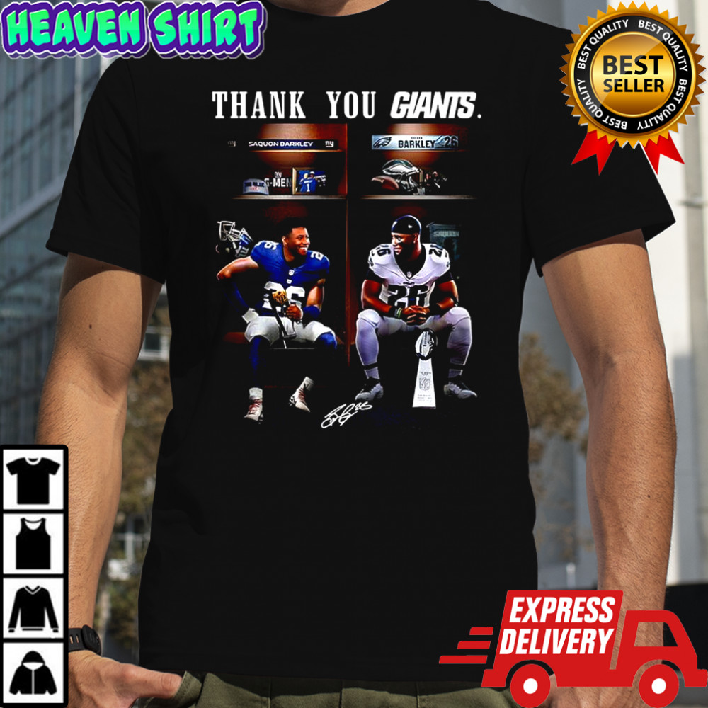 Saquon Barkley and Odell Beckham Jr Thank you New York Giants signature shirt