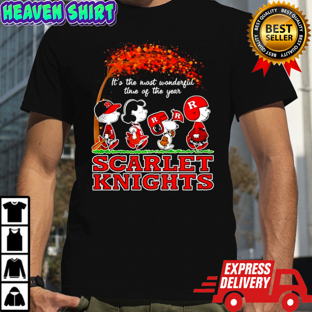 Scarlet Knights x Peanuts characters its the most wonderful time of the year shirt