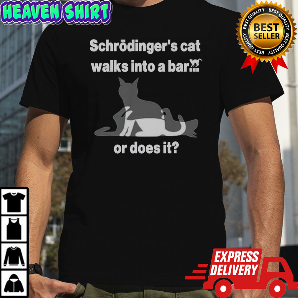 Schrodingers Cat Walks Into A Bar Or Does It T-Shirt