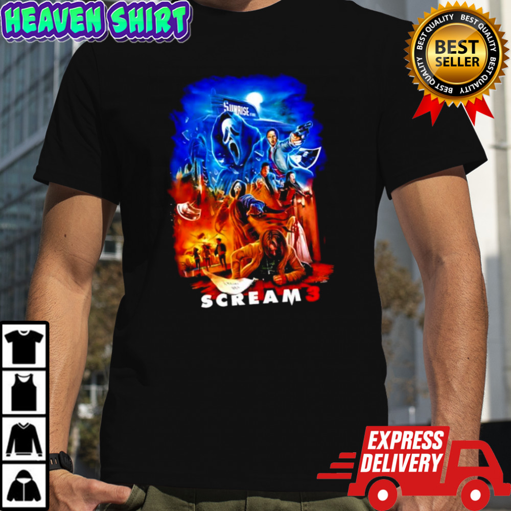 Scream 3 Halloween characters movie graphic shirt