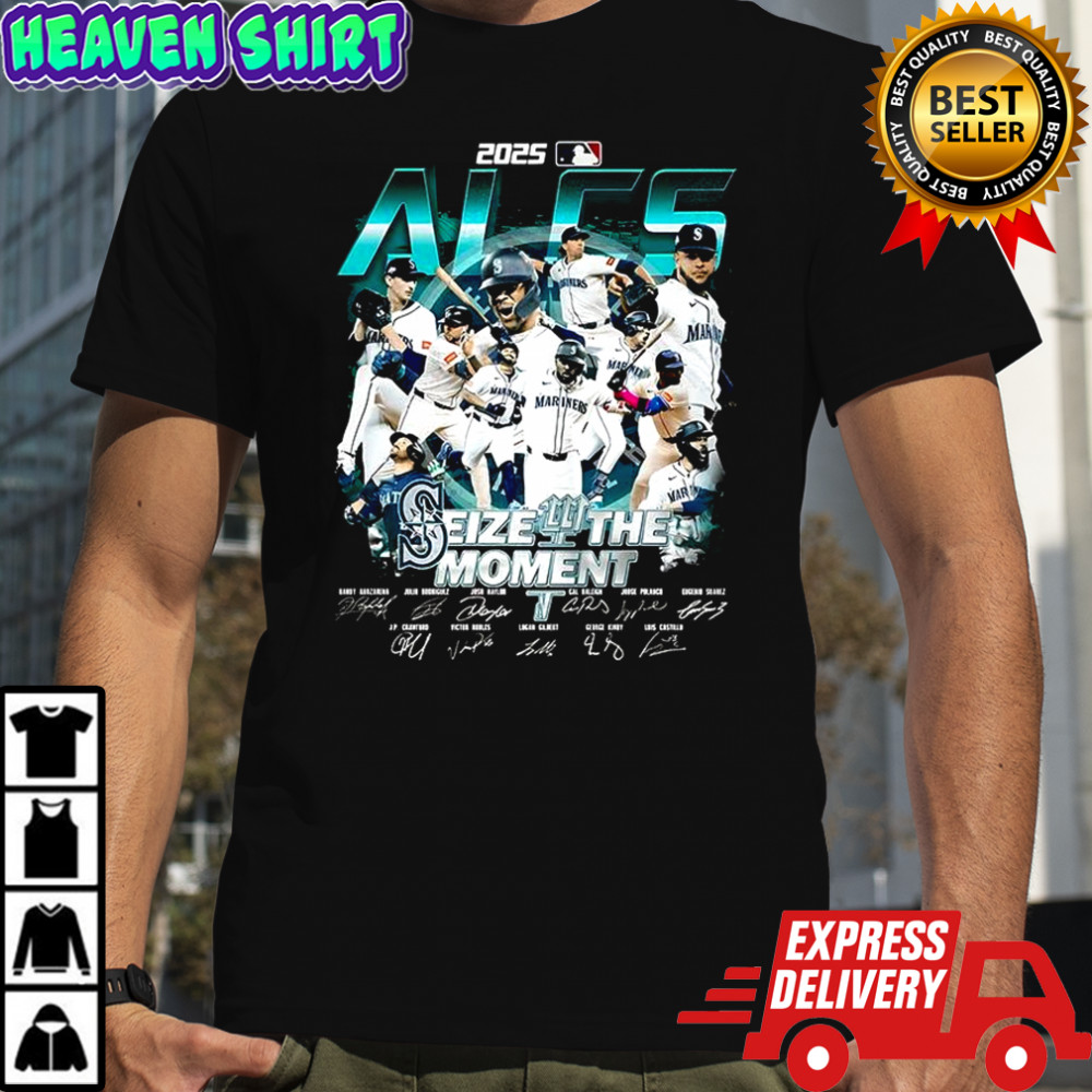 Seattle Mariners baseball 2025 Seize the moment player signature shirt