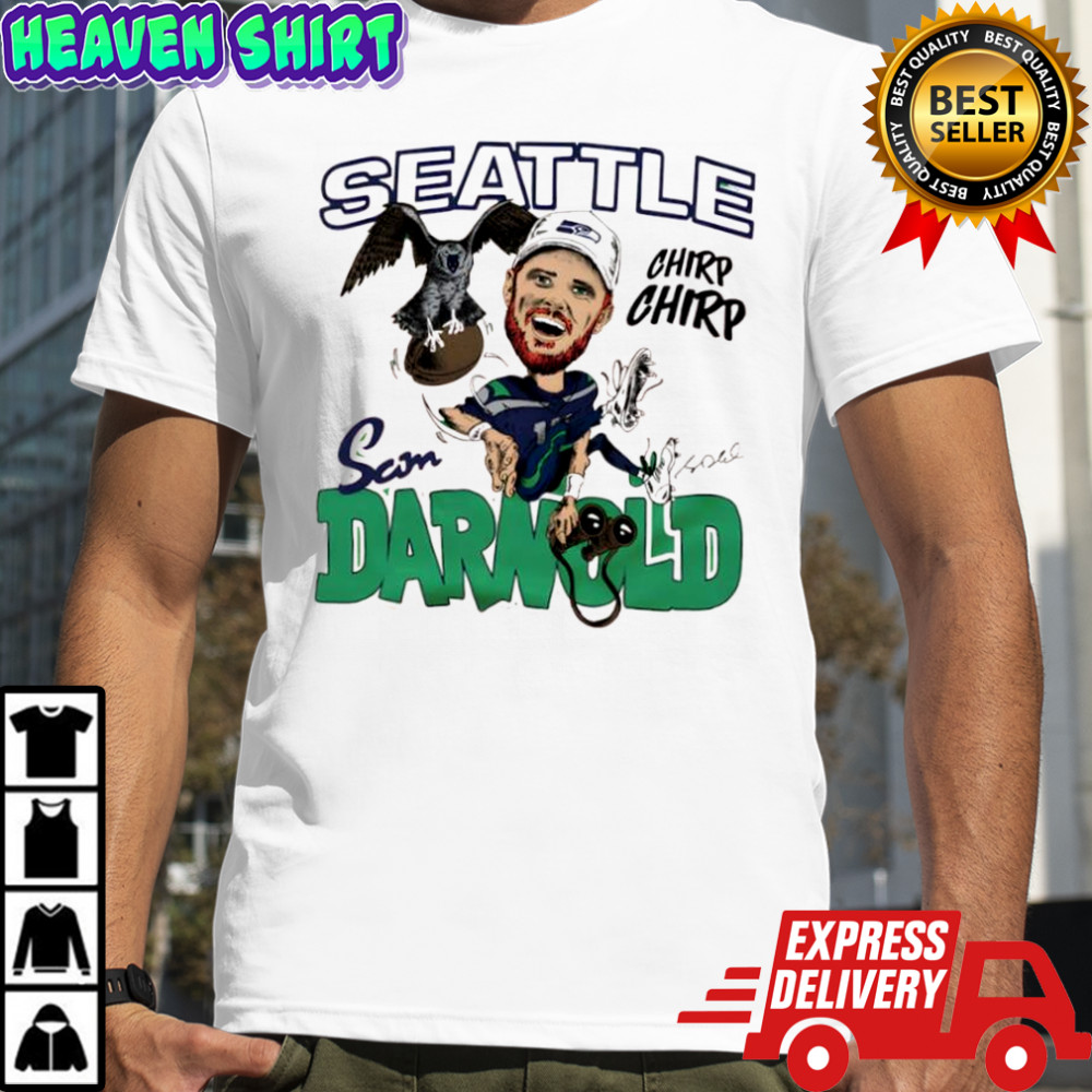 Seattle Seahawks Sam Darnold Homage Neon Caricature Player Graphic shirt