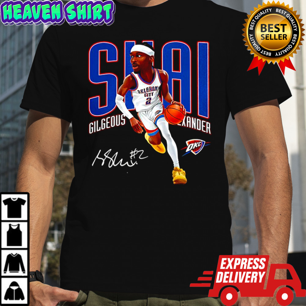 Shai Gilgeous-Alexander Oklahoma City Thunder basketball caricature signature shirt