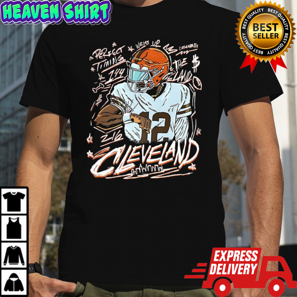 Shedeur Sanders Cleveland Browns football perfect timing wrist up legendary graphic shirt