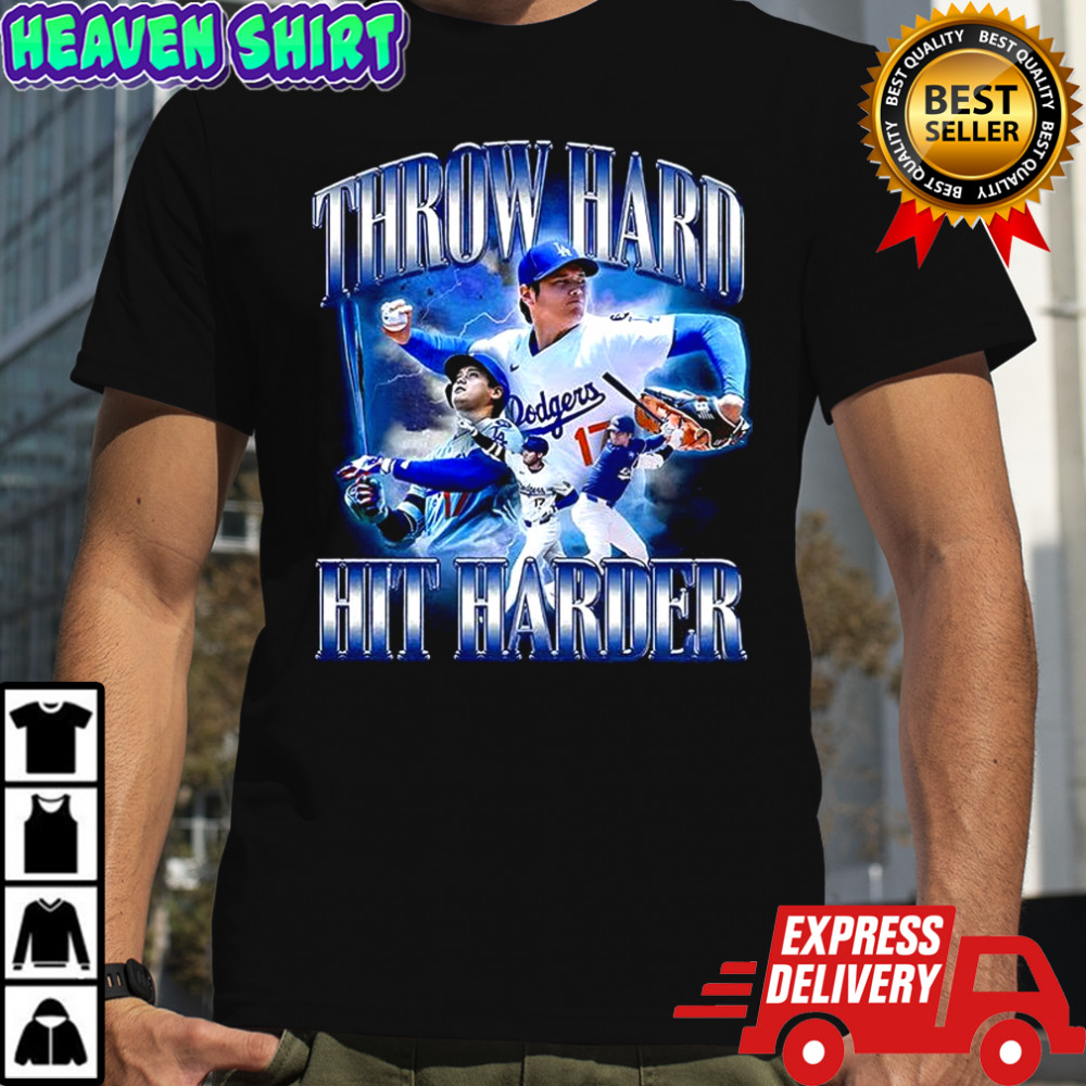 Shohei Ohtani Los Angeles Dodgers throw hard hit far shirt