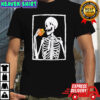 Skeleton eating hamburger shirt