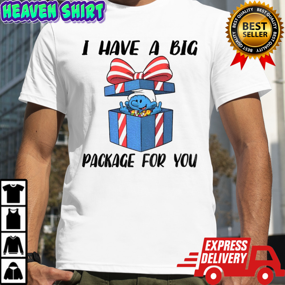 Smurfs middle finger I have a big package for you Merry Christmas shirt
