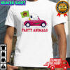 Snoopy and Woodstock driving car Party Animals Savannah Bananas logo shirt