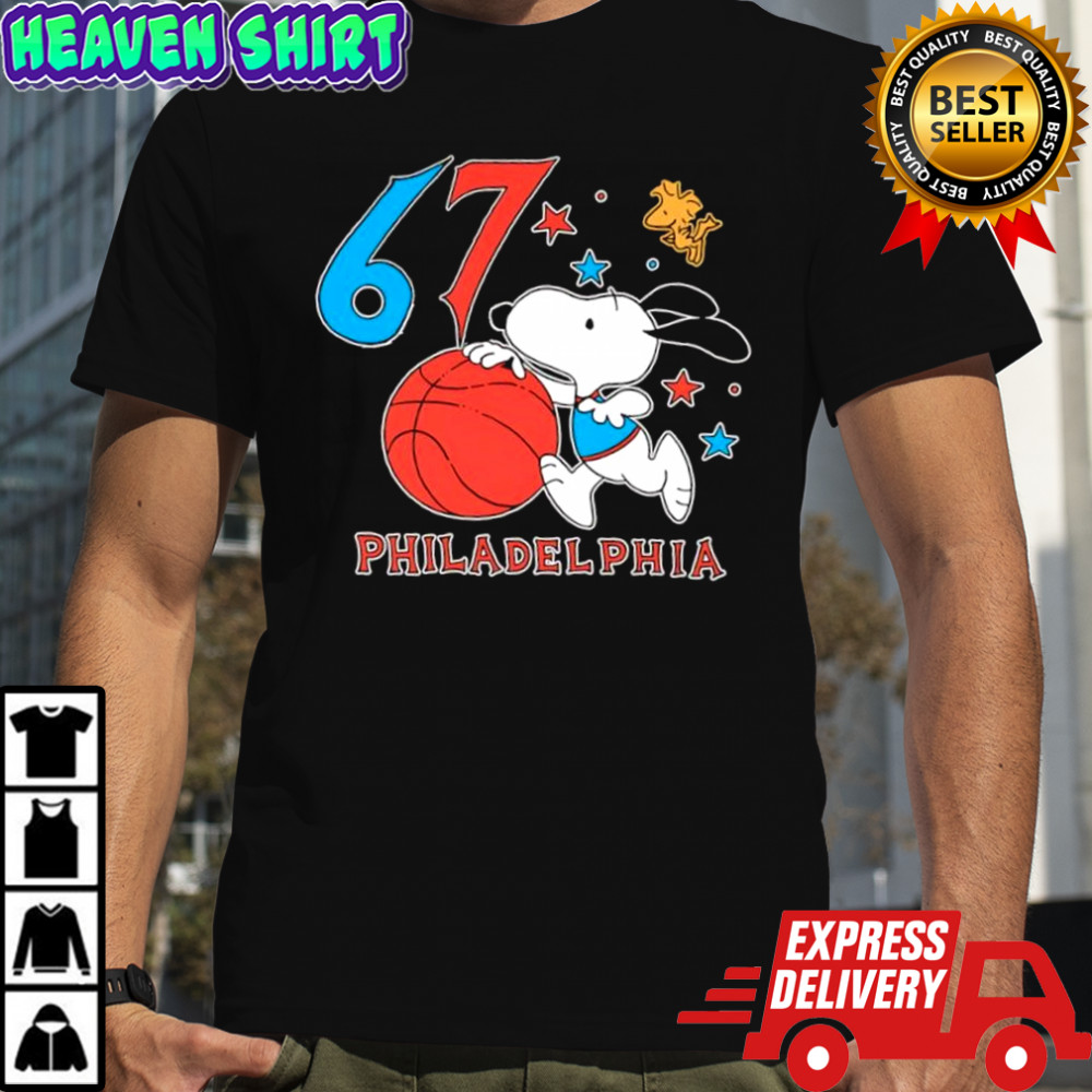 Snoopy and Woodstock Philadelphia 76ers jersey shirt