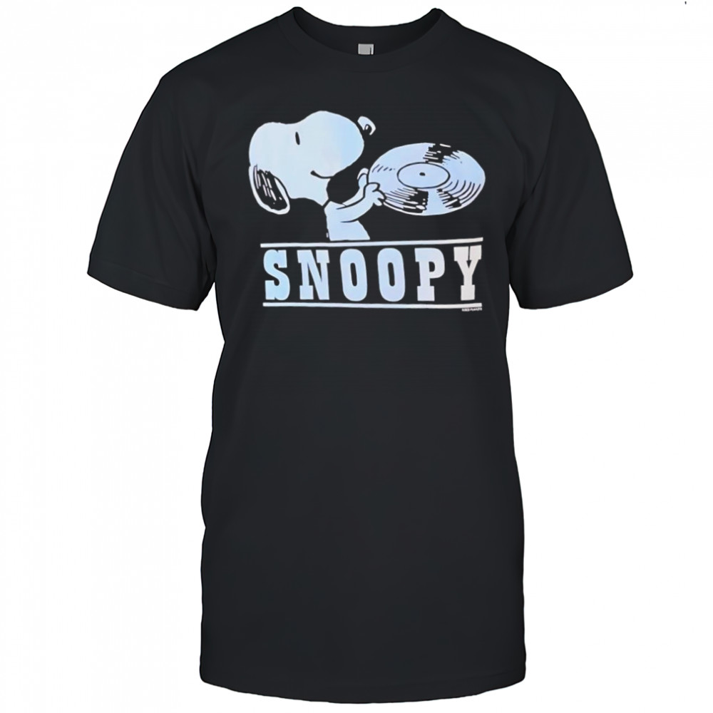 Snoopy holding a vinyl record shirt