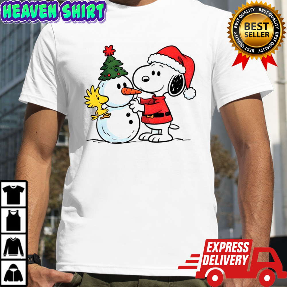 Snoopy Santa hat snowman Merry Christmas 2025 shirt