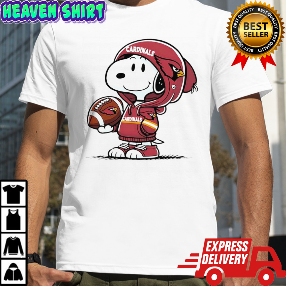 Snoopy wears Arizona Cardinals hoodie logo shirt