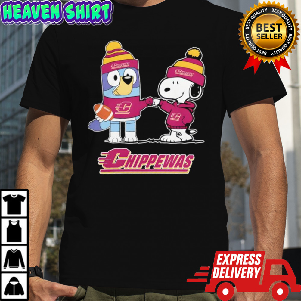 Snoopy x Bluey Central Michigan Chippewas Football shirt