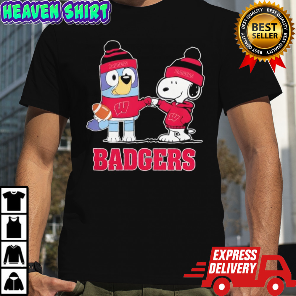 Snoopy x Bluey Wisconsin Badgers Football shirt