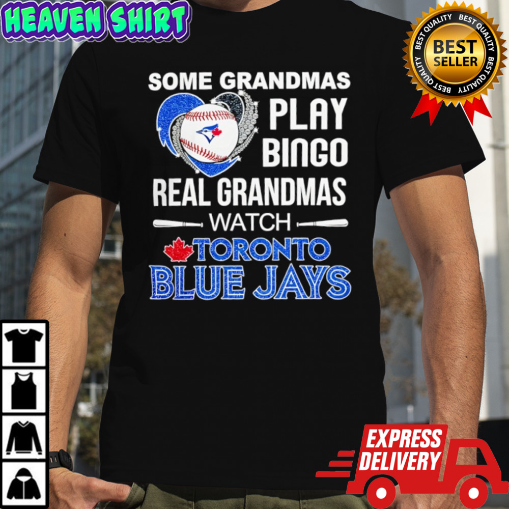 Some grandmas play bingo real grandmas watch Toronto Blue Jays Baseball Diamond Heart shirt