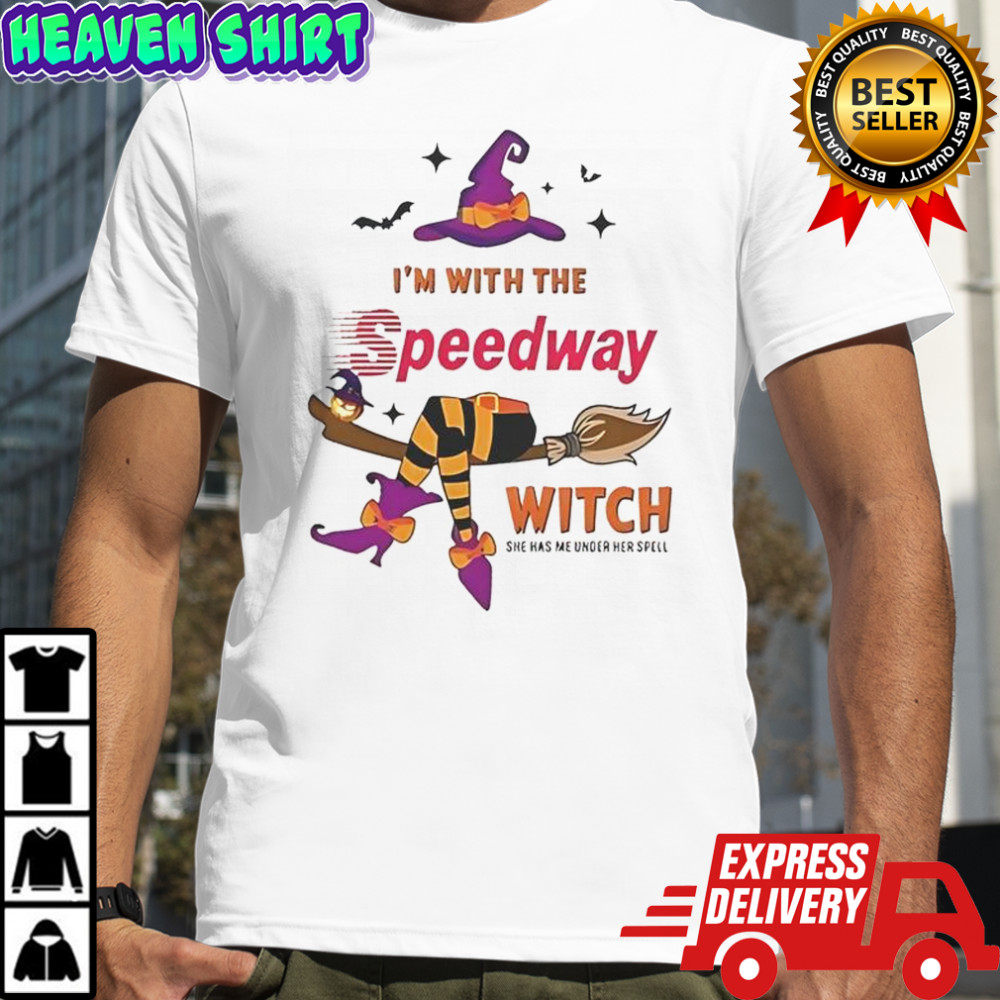 Speedway I’m With The Witch She Has Me Under Her Spell Halloween T-Shirt