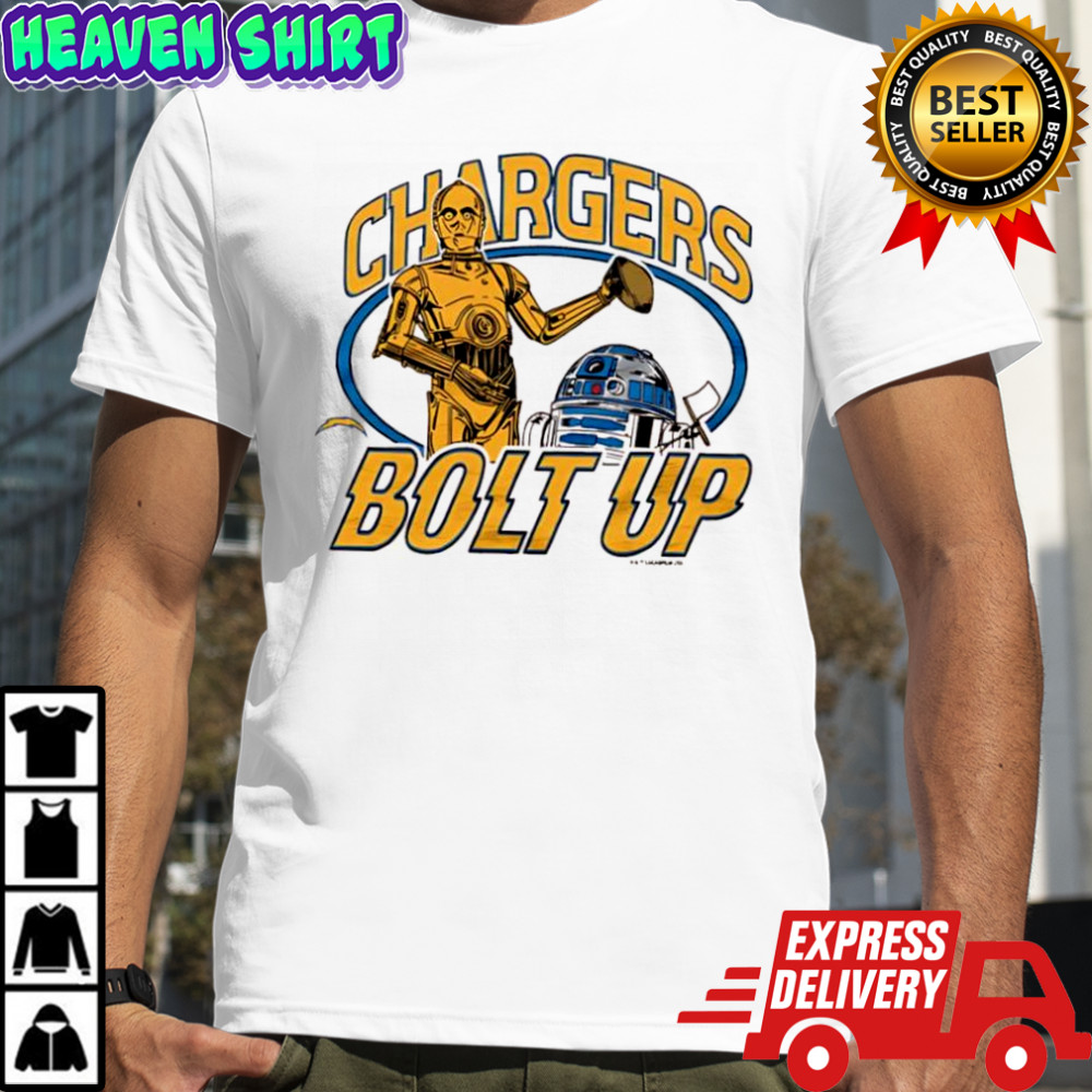 Star Wars x Los Angeles Chargers C-3PO and R2-D2 Bolt Up shirt