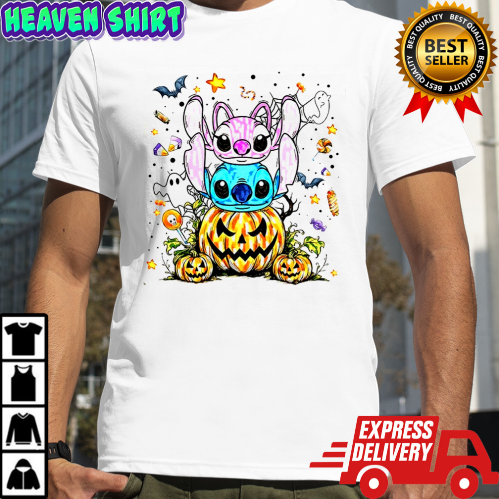Stitch Pumpkin Spooky Vibes Halloween shirt