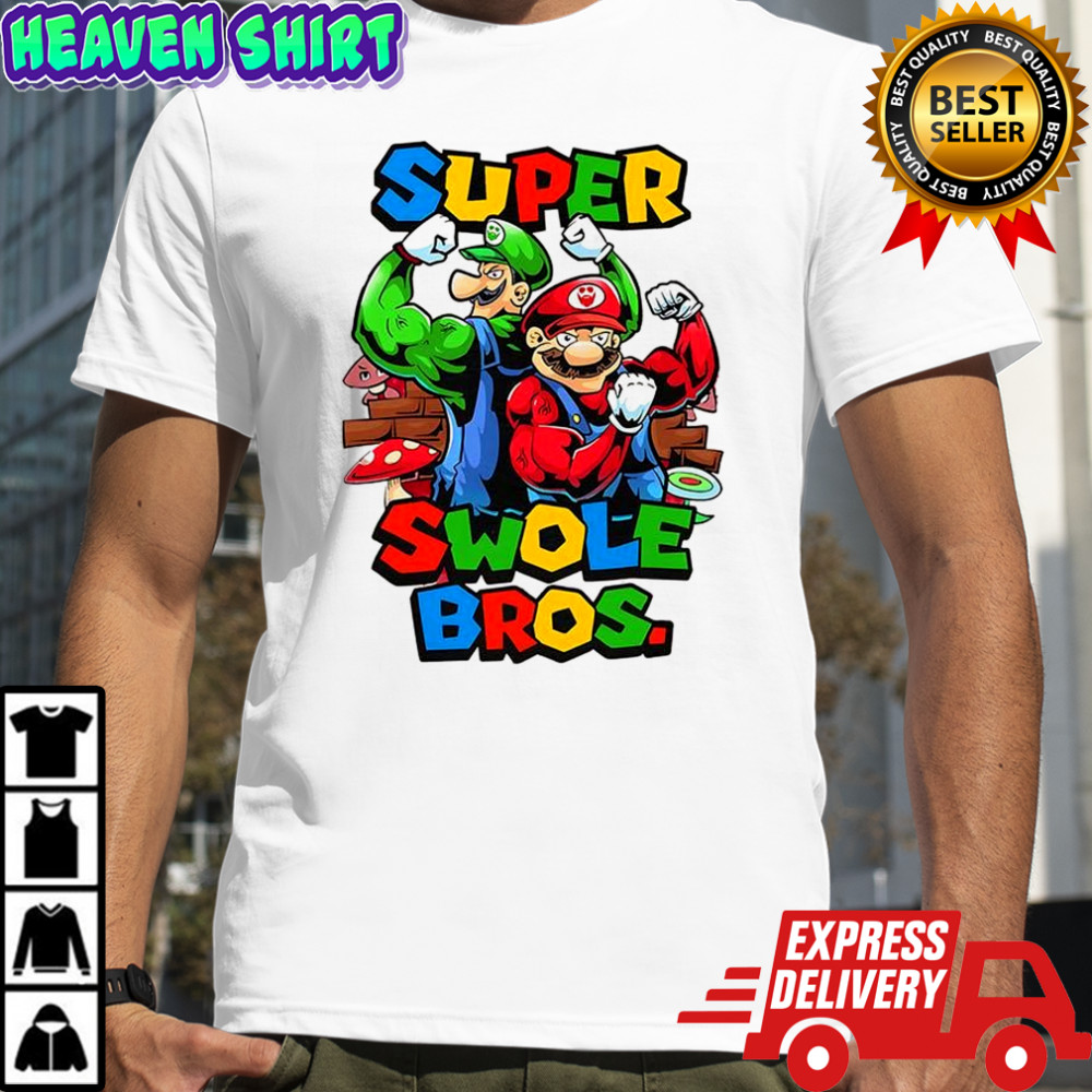 Super Swole Bros classic video game character gym lover shirt