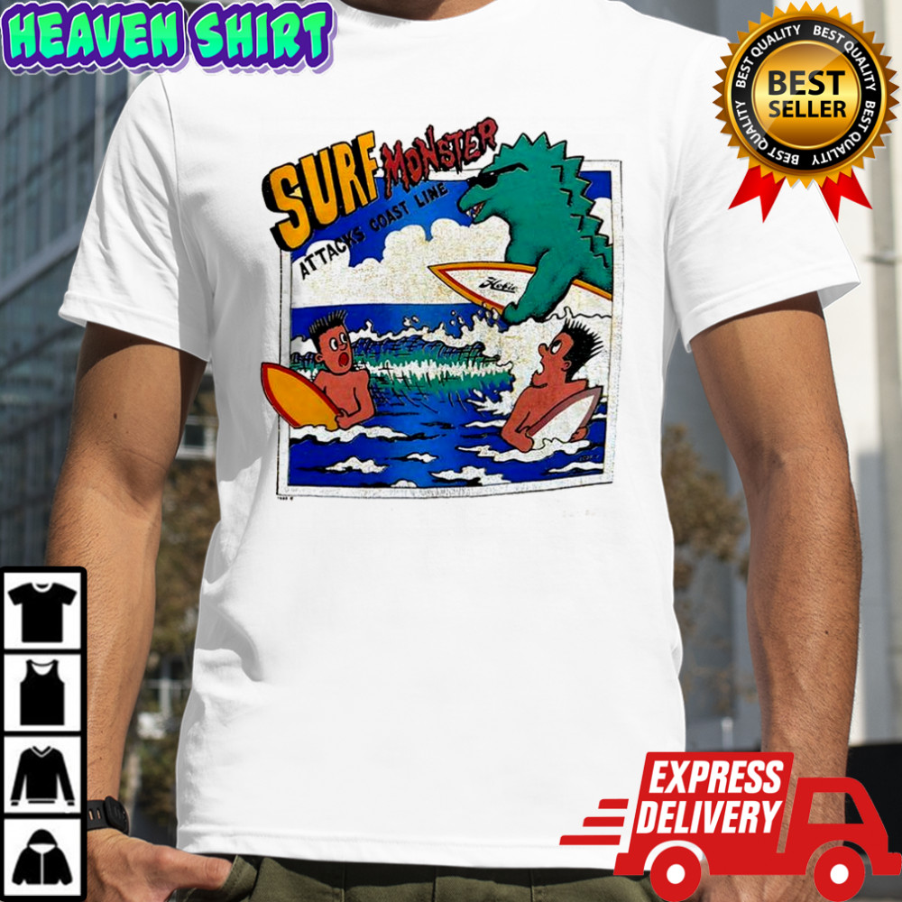 Surf Monster attacks coast line shirt