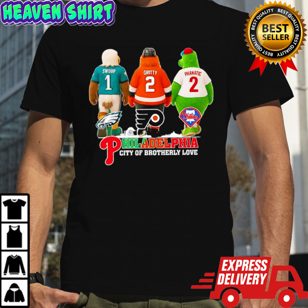 Swoop Eagles x GrittynbFlyers x Phillie Phanatic Phillies Philadelphia city mascots shirt