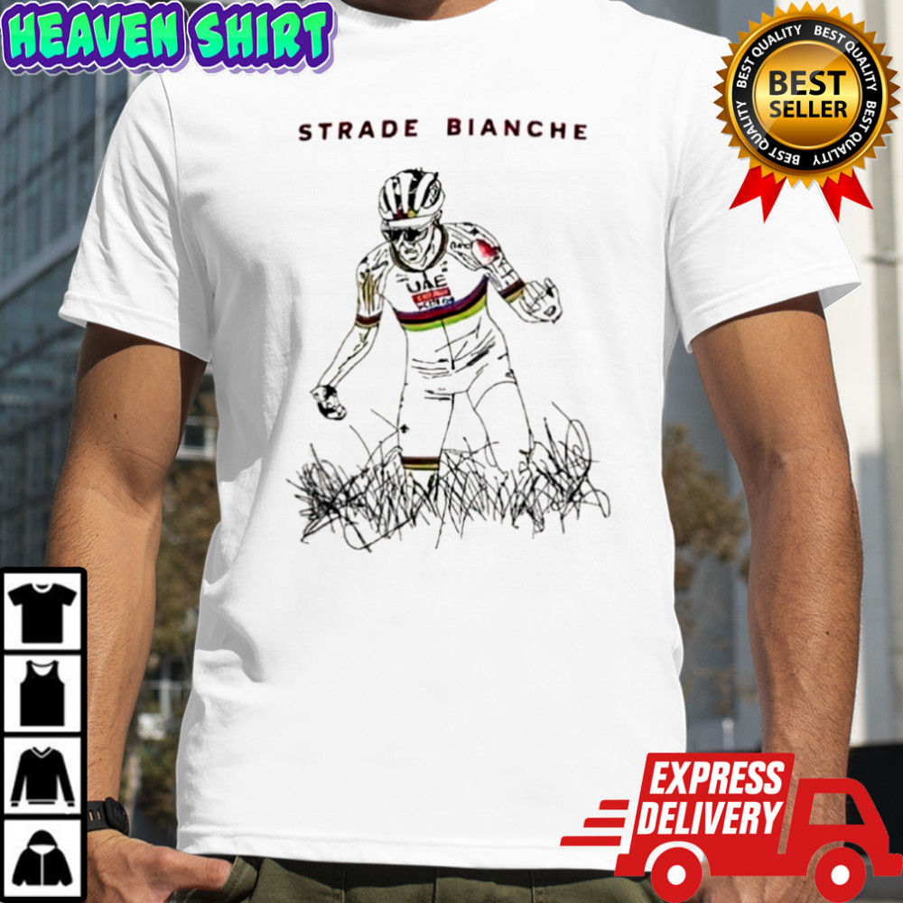 Tadej Pogačar strade bianche shirt