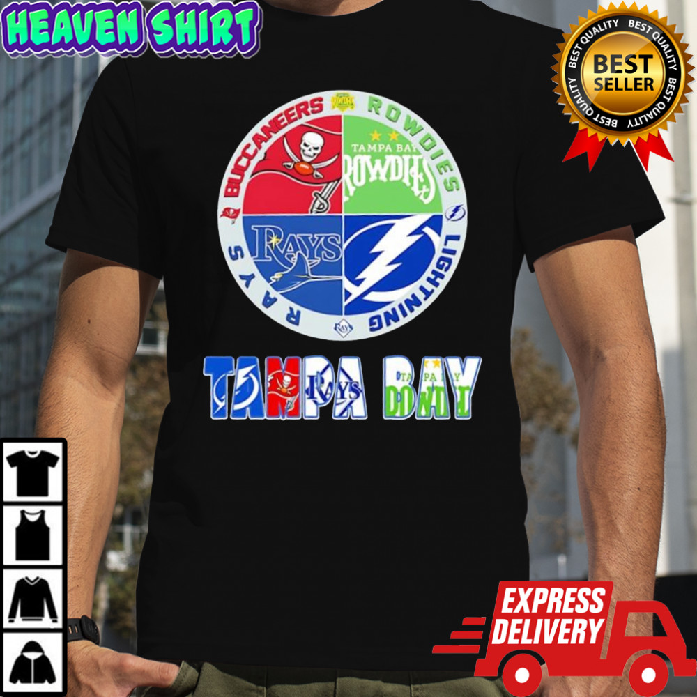 Tampa Bay area Buccaneers x Rays x Lightning x Rowdies sports teams logo shirt