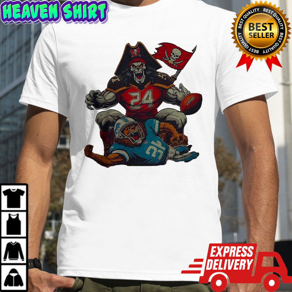 Tampa Bay Buccaneers vs Detroit Lions Football 1995 Retro Artwork shirt
