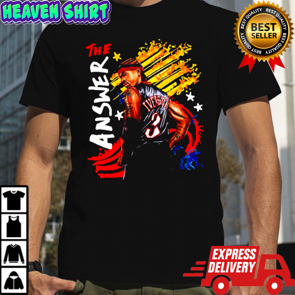 The Answer Allen Iverson Philadelphia 76ers graphic art T-shirt